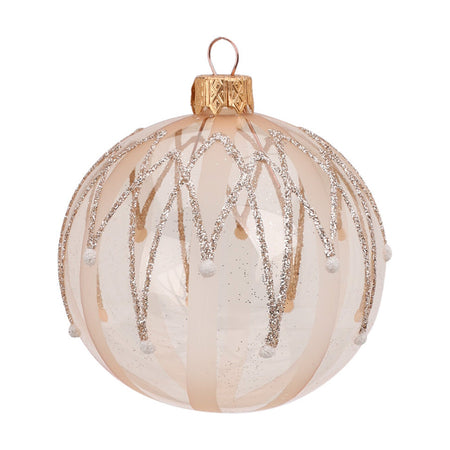 Palline per albero di Natale, in Vetro, con glitter decorativi, Ø 100 mm, 6 pezzi