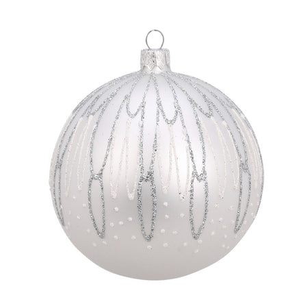 Palline per albero di Natale, in Vetro, con glitter decorativi, Ø 80 mm, 12 pezzi