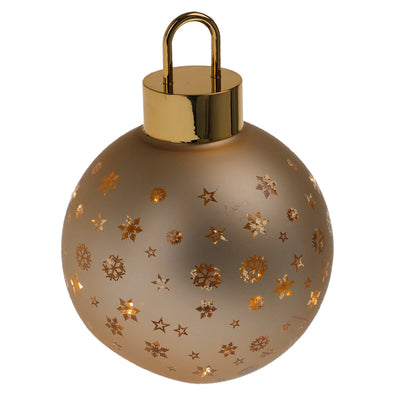Sfera per albero di Natale in vetro color oro con luce led Ø 15 cm
