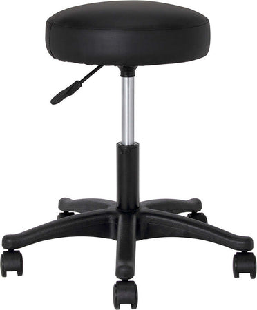 Sgabello-Estetista-Girevole-Seduta-Imbottita-10cm-in-Ecopelle-Salone-Studio-Nero