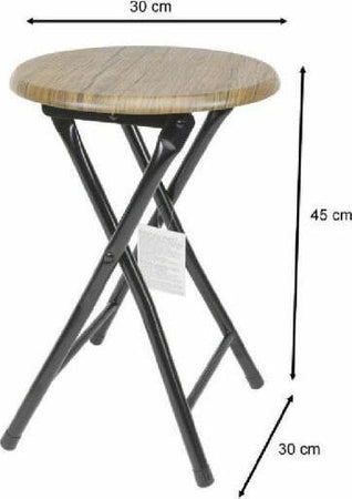 Sgabello-Tavolino-Seduta-Pieghevole-In-Legno-Scuro-Metallo-Nero-45-X-30-Cm