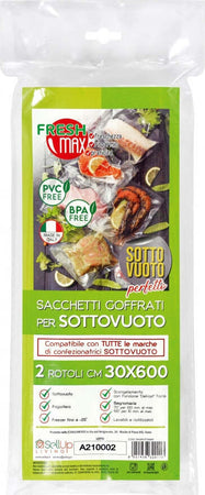 SH2ROT30600 FreshMax® CONFEZIONE DA 2 Rotoli Goffrati per sottovuoto 30x600cm Casa e cucina/Elettrodomestici per la cucina/Accessori e parti di ricambio/Accessori per macchine sottovuoto SellUp - Bassano del Grappa, Commerciovirtuoso.it
