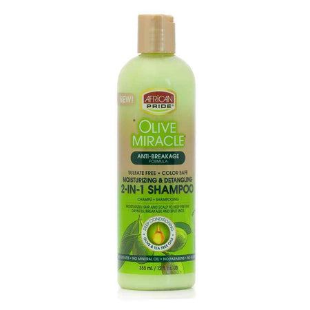 AFRICAN PRIDE OLIVE MIRACLE 2 IN 1 SHAMPOO 355ML PER CAPELLI .