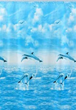 SHARK---Tenda-Doccia-Multicolore-Con-Ganci-In-pvc-180X200