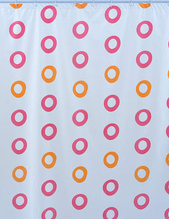 Shark-010/2O1021-Tenda-Doccia,-Vinile,-180-cm-x-Altezza-200-cm,-Bianco/Rosa/Fucsia