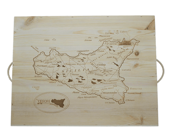 Cassetta in Legno Fatta a Mano con Sicilia Litografata