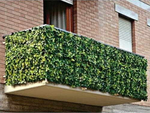 Siepe-Artificiale-Sintetica-1x3-Metri-Rotolo-Rete-Foglie-Edera-Verde-Per-Balcone