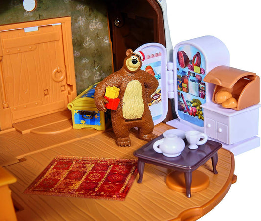 Simba---Masha-E-Orso-Playset-Casa-Inverno,-109301023,-+-3-Anni,-Inclusi-Masha-E-Orso-Con-Tanti-Accessori