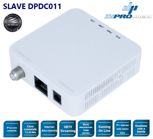 Slave Aggiuntivo Estensore Internet Via Cavo TV DIPROGRESS DPDC011