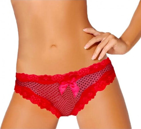 Slip-Donna-Rosso-Brasiliana-Comet-Con-Lucenti-Pois-E-Bordi-Merlettati