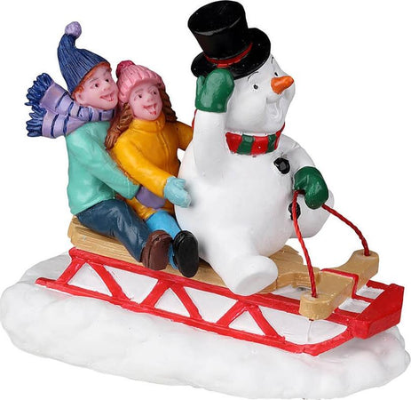 Slittando con Frosty, personaggi per villaggio di Natale in Resina Casa e cucina/Decorazioni per interni/Addobbi e decorazioni per ricorrenze/Decorazioni natalizie/Oggettistica MagiediNatale.it - Altamura, Commerciovirtuoso.it