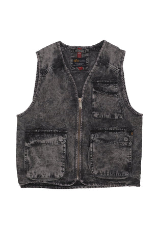 ALPHA INDUSTRIES Smanicato Uomo Canvas Acid Vest Black da uomo