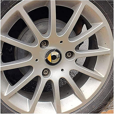 4 Coprimozzo Smart 451 453 Fortwo Forfour 2009-2020 Compatibile Giallo da 60mm