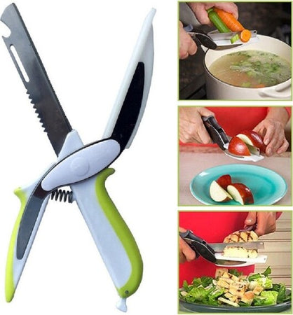 Smart-Cutter-6-In-1-Forbici-Coltello-E-Tagliere-Da-Cucina-Affetta-Verdure-Carne