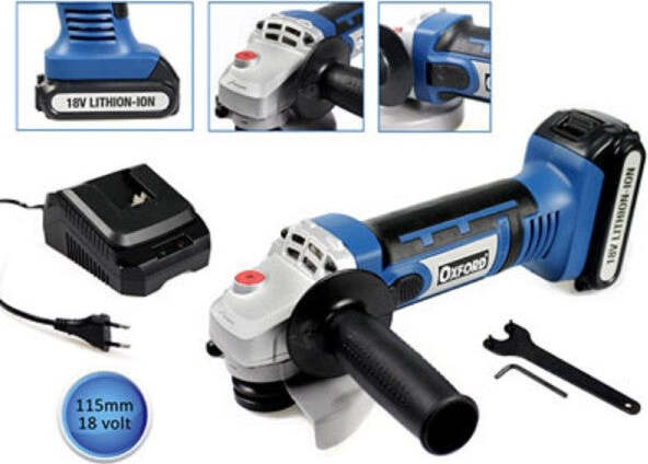Smerigliatrice-Angolare-A-Batteria-18v-Ricaricabile-A-Litio-Flex-Disco-115-Mm