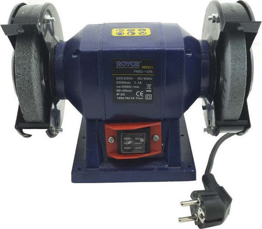Smerigliatrice-Mola-Da-Banco-250w-Con-2-Dischi-In-Pietra-Da-125mm-Per-Officina