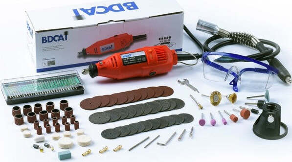 Smerigliatrice-Trapano-Drimel-Multipro-180w-Multiuso-Multifunzione-Accessori