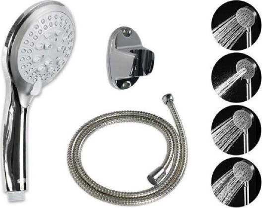 Soffione-Con-Tubo-Flessibile-1,8mt-Doccetta-Telefono-Supporto-Muro-Grigio-52048