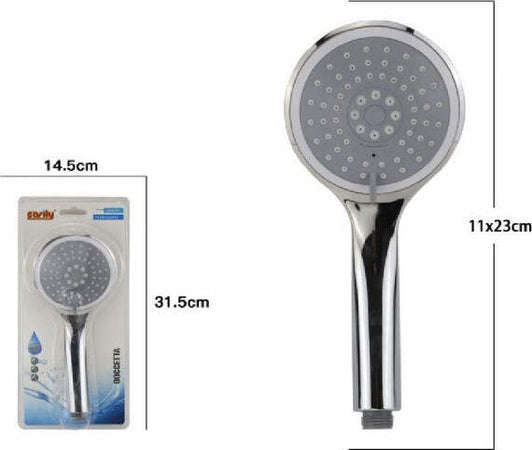 Soffione-Doccia-11-X-23-Cm-Doccetta-Tonda-Multigetto-Di-3-Tipi-Regolabile-69093