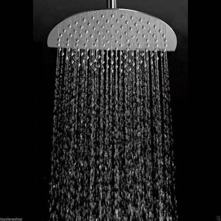 Soffione-Doccia-Tondo-10''-Bagno-Effetto-Pioggia-Sottile-Cromato-Shower