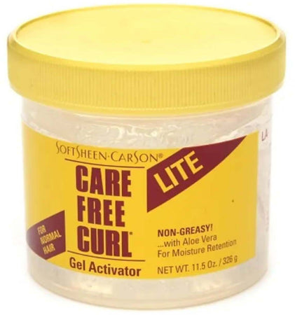 Softsheen Carson Care Free Curl Lite Gel Activator Jar 326 G Gel per Styling Capelli Gel Trasparente Mantenimento Dei Ricci