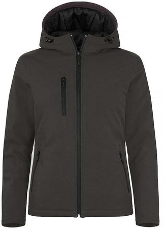 Softshell Grigio Antracite Giubbino Donna Imbottito da Lavoro con Cappuccio Tempo Libero Impermeabile Traspirante