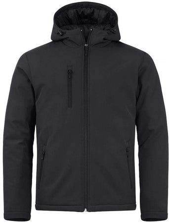 Softshell Nero Giubbino Imbottito da Lavoro con Cappuccio Tempo Libero Impermeabile Traspirante