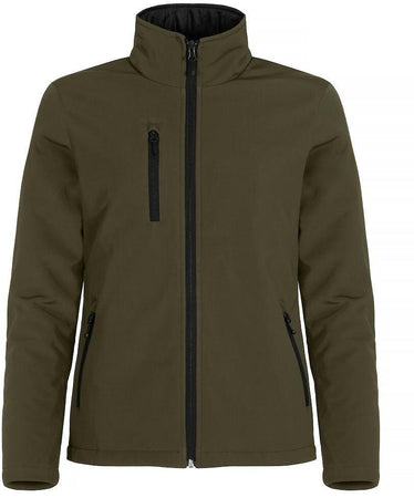 Softshell Verde Militare Giubbino Donna Imbottito da Lavoro Tempo Libero Impermeabile Traspirante
