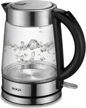 Sogo Bollitore Di Vetro 2200 W / 1.7 L / Autospegnimento / Casa e cucina/Elettrodomestici per la cucina/Bollitori e erogatori d'acqua calda/Bollitori SellUp - Bassano del Grappa, Commerciovirtuoso.it