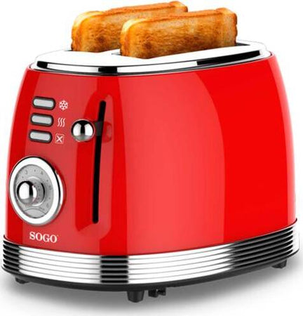 SOGO Tostapane 2 fette retrò / 850W / 6 livelli di temperatura / scongelamento e riscaldamento / rosso Casa e cucina/Elettrodomestici per la cucina/Tostapane SellUp - Bassano del Grappa, Commerciovirtuoso.it