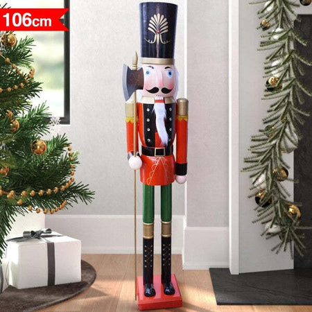 Soldato-Schiaccianoci-Di-Natale-In-Legno-Altezza-106-Cm-Decorazioni-Natalizie