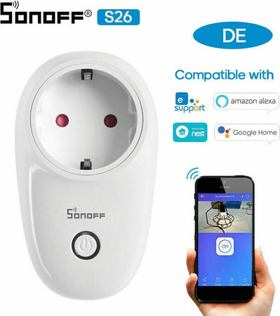 Sonoff S26TPF-DE Wifi Presa Intelligente Socket Timer App Per Alexa Google Casa Fai da te/Materiale elettrico/Prese elettriche ed accessori/Spine intelligenti e telecomandate Zencoccostore - Formia, Commerciovirtuoso.it