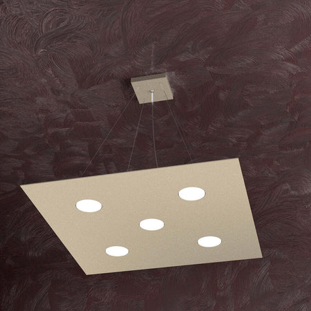 Sospensione-Moderna-Area-Metallo-Sabbia-Metallo-5-Luci-Gx53