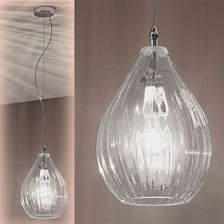 Sospensione-moderna-Due-P-DROPS-2693-S-E27-LED-vetro-lampadario