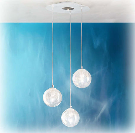 Sospensione-moderna-Due-P-MOON-2708-S3P-E14-LED-vetro-iridato-lampadario-sfera