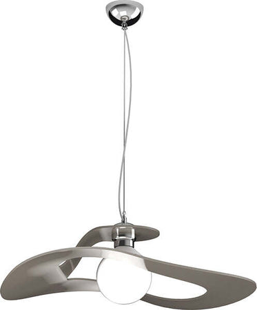 Sospensione-Moderna-Surf-Metallo-Tortora-Vetro-Cromo-1-Luce-E27-D.50Cm