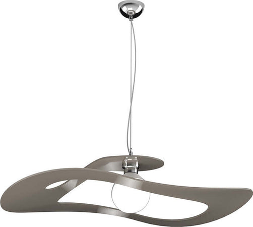 Sospensione-Moderna-Surf-Metallo-Tortora-Vetro-Cromo-1-Luce-E27-D.70Cm