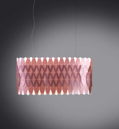 Sospensione-Ovale-Amanda-6-Luci-In-Polilux-Rosa-Metallico-D90-Made-In-Italy