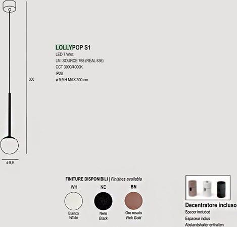 Sospensione-Promoingross-LOLLYPOP-S1-LED-CCT-536LM-lampada-parete-soffitto-decentrata-sfera