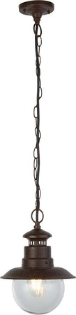 Sospensione-Rustico-Country-Stazione-Acciaio-Marrone-Vetro-1-Luce-E27