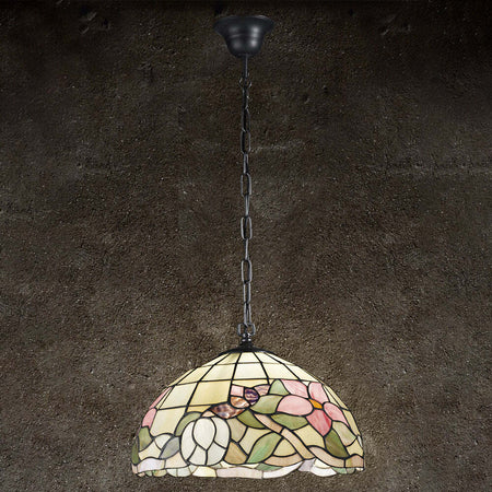Sospensione-Tiffany-In-Vetro-Multicolor-Con-Catena-D.40-Cm