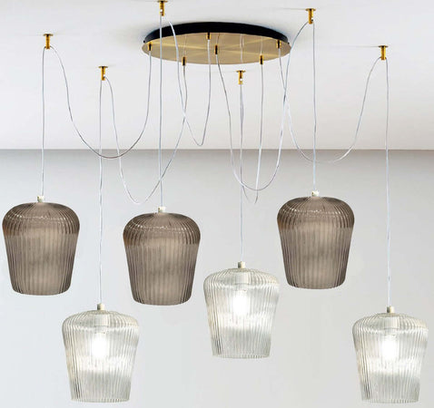 Sospensione-vetro-ambra-trasparente-Gea-Luce-NUMA-BT6-OT-E27-LED-lampada-soffitto-decentramento-classica