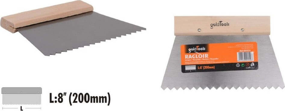 Spatola Dentata Raschietto Trapezoidale Acciaio Impugnatura Legno 8? 20cm 90454 Fai da te/Utensili elettrici e a mano/Utensili a mano/Spatole Trade Shop italia - Napoli, Commerciovirtuoso.it