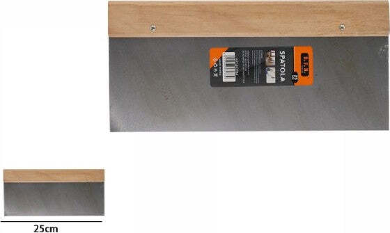 Spatola-Stecca-Pareti-Per-Stucco-Acciaio-Impugnatura-Legno-25-Cm-Pittore-53273a