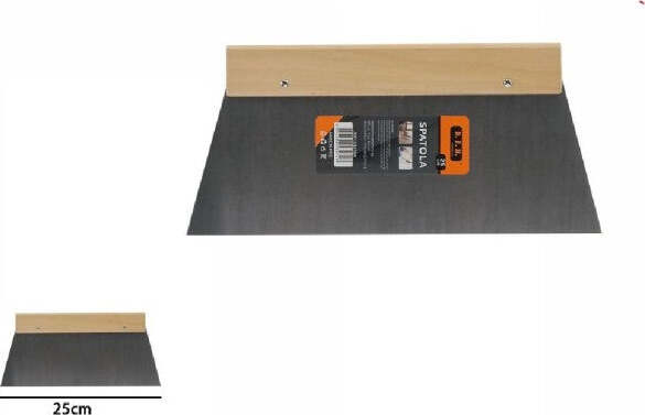 Spatola-Trapezoidale-Per-Stucco-In-Acciaio-Manico-In-Legno-25-Cm-Pittore-53270a