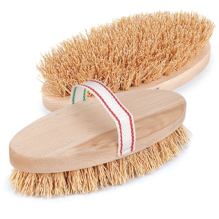 Spazzola per cavalli con setole in radica e manico in legno 22 cm