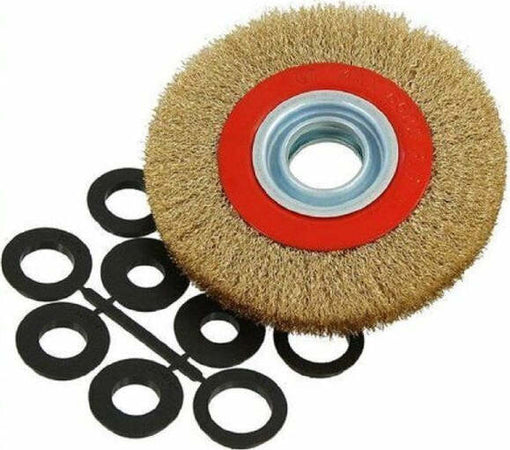 Spazzola-Diametro-150-Mm-Disco-Fili-In-Acciaio-Per-Mola-Smerigliatrice-Da-Banco