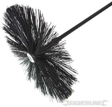 Spazzola scovolo per camino canna fumaria tubi inox 400mm pulizia Silverline