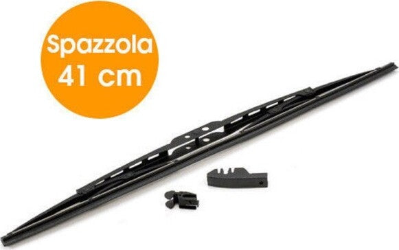 Spazzola-Tergicristallo-Standard-Singola-Per-Auto-In-Metallo-E-Gomma-41-Cm