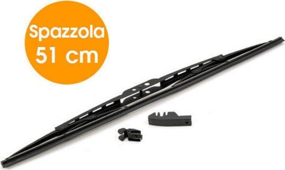 Spazzola-Tergicristallo-Standard-Singola-Per-Auto-In-Metallo-E-Gomma-51-Cm